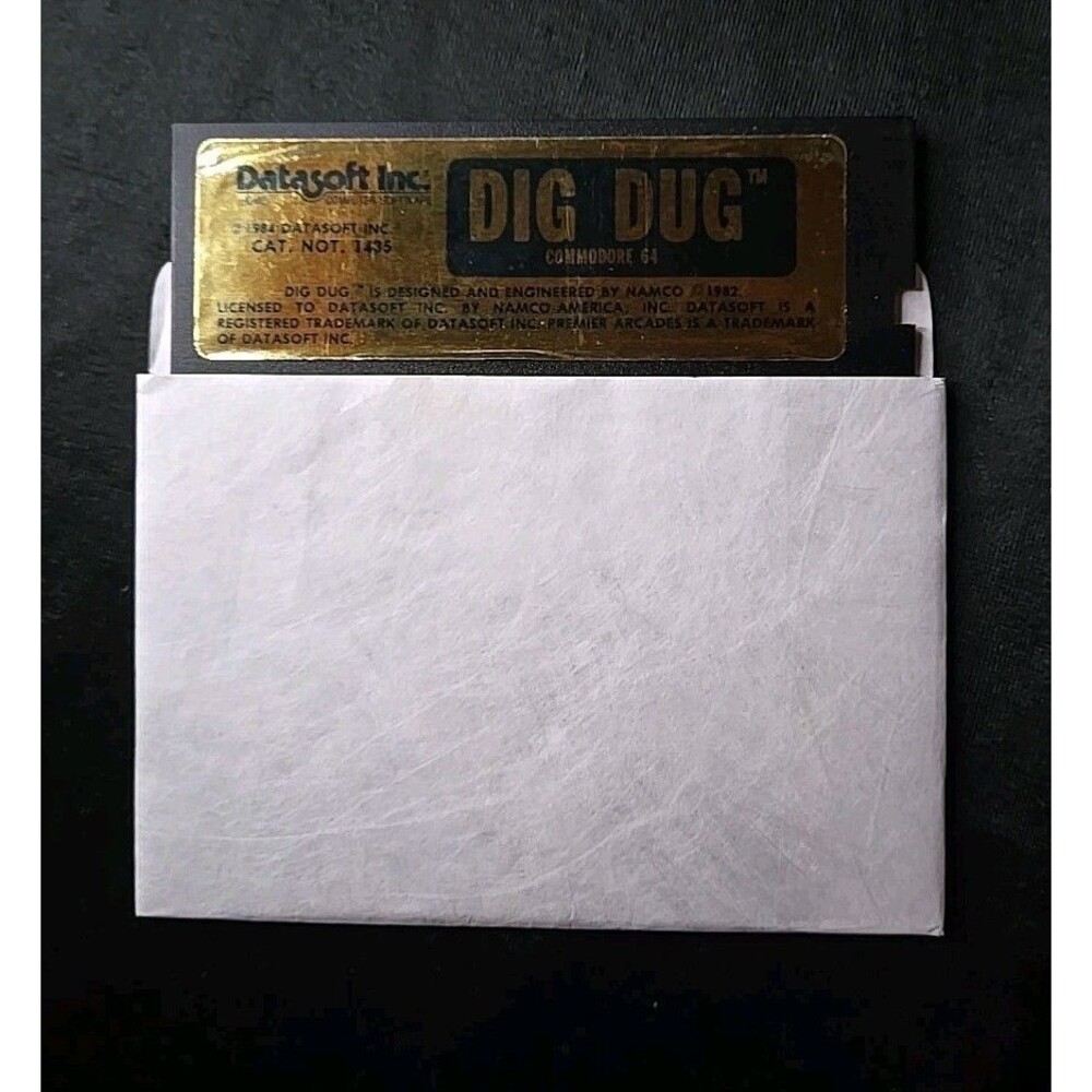 Dig Dug Commodore 64 DIsk Datasoft 1984 Namco 1982, 1435, Untested